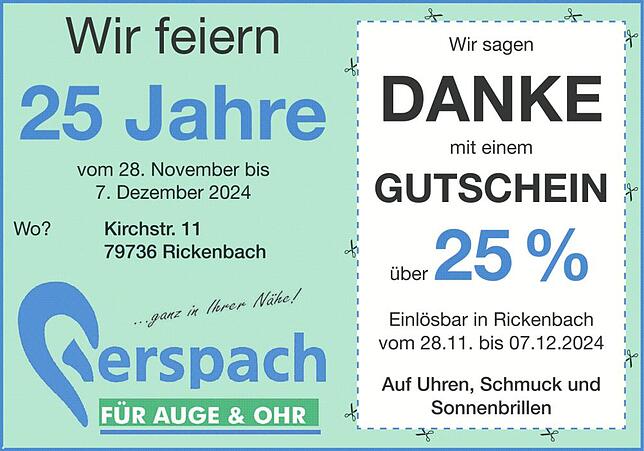 Bild 1: 25 Jahre Gerspach für Auge & Ohr in RIckenbach : Alles Gute fürs Auge und Ohr