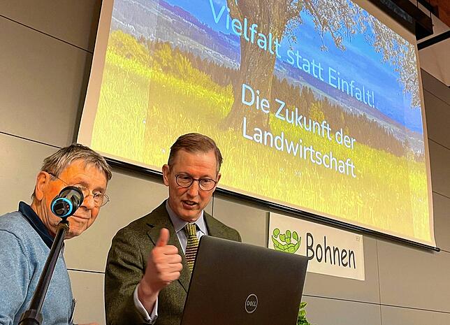 „Vielfalt statt Einfalt – Die Zukunft der Landwirtschaft“ war das Thema von Bernhard Markgraf von Baden. „Wir brauchen einen Systemwechsel.“