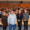 Erlebten das SÜDKURIER-Podium im Vorfeld der Tengener Bürgermeisterwahl von der Bühne aus (von links): Redakteur Albert Bittlingmaier, ...