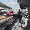 &bdquo;Bahnhof Waldshut&ldquo; eine Fotomontage von 1963 und 2019 von Isaac Reeves.