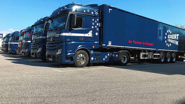 Bei der Spedition Eckert in Albbruck sind rund 80 LKW-Fahrer beschäftigt. Trotz Corona-Krise hat der Betrieb derzeit noch viele Aufträge.
