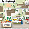 Das ist das bisherige Verkehrskonzept des Büros Wiederkehr für den Blumberger Schulcampus. Die CDU schlägt vor, in der Achdorfer Straße ...