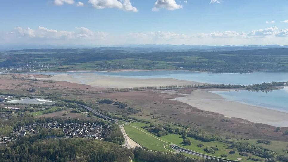 Rundflug im Video: So schön ist der Bodensee – trotz Niedrigpegel
