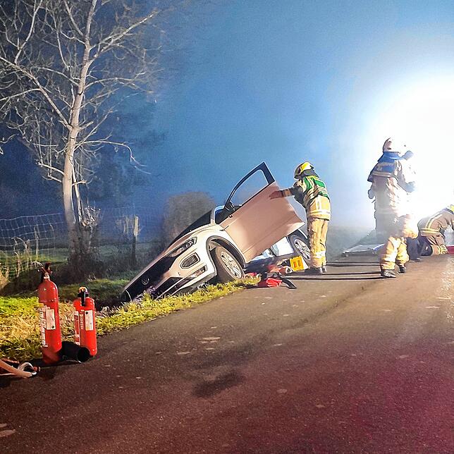 Bild 1: Nebel am Bodensee: Ein Senior landet mit dem VW im Straßengraben!