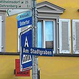 Untertor und Am Stadtgraben – die Adresse Untertor führen nur wenige Häuser, unter anderem die Bäckerei Diener. Die aber auch Post mit ...