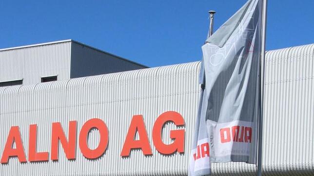 Alno-Schriftzug vor der Konzernzentrale in Pfullendorf.