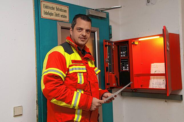 Tobias Förster ist als Stadtkommandant der Feuerwehr immer vorne mit dabei, wenn es brenzlig wird.