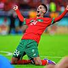 Der marokkanische Nationalspieler Badr Benun freut sich über den Einzugs ins WM-Halbfinale.