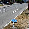 Umgefahren: Da hat jemand das Verkehrszeichen in der Villinger Bertholdstraße richtig platt gemacht.