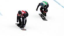 Zieleinlauf als Zweiter: Paul Berg (rechts) 2019 beim Fis-Weltcup-Einzel im Snowboardcross auf dem Feldberg.