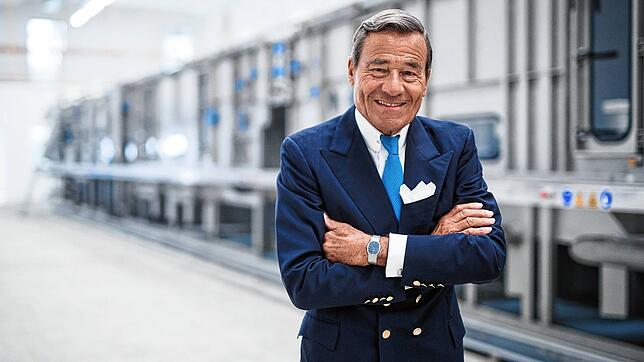 Trigema-Geschäftsführer Wolfgang Grupp, in der Produktion seiner Firma