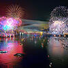 (Archivbild) Das gemeinsame Feuerwerk ist Höhepunkt des Seenachtfestes, das im Jahr 2024 rund 37.000 Besucher auf das Konstanzer und ...
