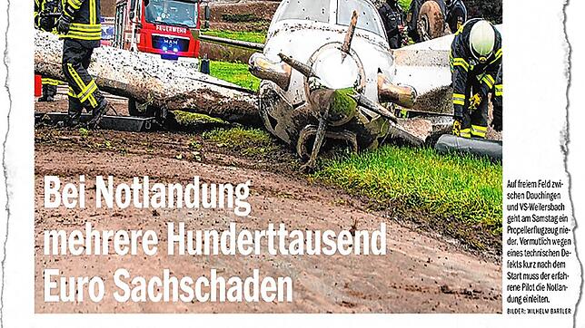 So berichtete der SÜDKURIER am 12. Oktober vergangenen Jahres über die Notlandung der Piper bei Dauchingen. Jetzt veröffentlicht die ...