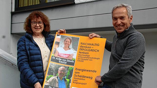 Christiane Oßwald und Karl King von der Umweltgruppe freuen sich auf den Vortragsabend am Donnerstag, 11. April in der Stadthalle.