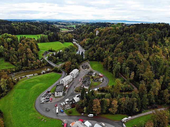 Das Übungsgelände in Berhardzell aus der Luft.