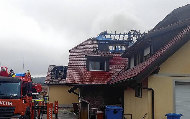 Heftiger Brand in Rickenbach am 16. April 2024.