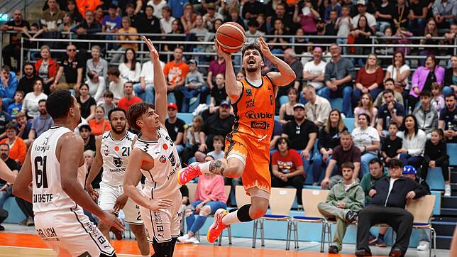 Mateus Rodrigues (am Ball) und die Black Forest Panthers Schwenningen wollen am Samstag mit einem Sieg in Bensheim ihre Playoff-Platz ...
