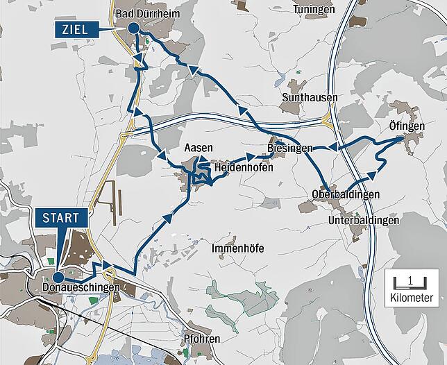 Die Strecke des Straßenrennens am Samstag und Sonntag, 24. und 25. Juni.