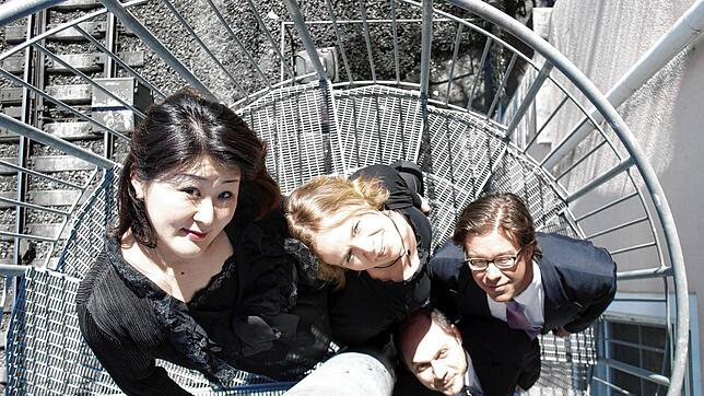 Das Circolo Quartett, bestehend aus Margit Bonz (Viola), Pawel Katz (Violine), Kyoko Tanino (Violine) und John Wennberg (Violoncello) ...