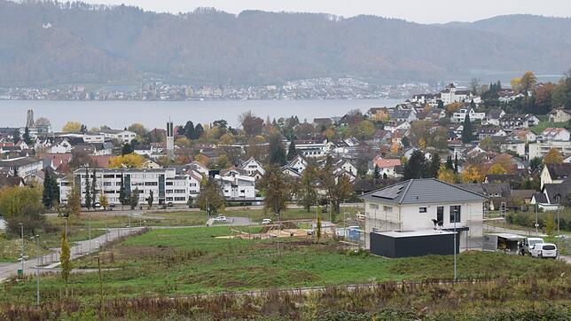 Ein Blick auf das Neubaugebiet Haiden in Ludwigshafen von der Bergstraße aus, in dem das Haus rechts gerade entsteht. Hier und überall, ...