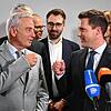 Manuel Hagel (rechts) und Thomas Strobl im Rahmen einer Pressekonferenz im September des Landesverbandes der CDU in Baden-Württemberg. ...