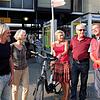 Ortsbegehung am Häfler Stadtbahnhof (von links): ADFC-Kreisvorsitzender Karl Honnen, Grünen-Fraktionsvorsitzende Mathilde Gombert, ...
