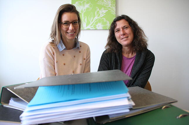Keine Bange vor der Bürokratie: Theresa Baumgärtner und Inka Kielholz von der Diakonie helfenSchwangeren, Familien und ...
