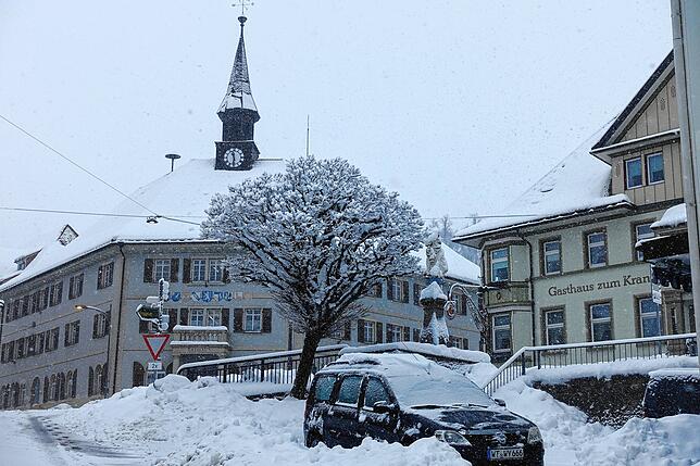 Bild 6: Es schneit und schneit: Schneepflüge und Schneeschieber haben in Bonndorf Hochkonjunktur