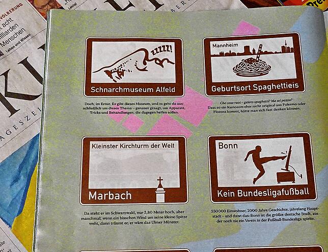 Im SZ Magazin ist der kleinste Kirchturm der Welt in Marbach verewigt.