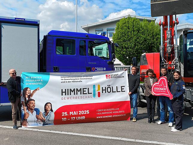 Hindelwangens Ortsvorsteher Wolf-Dieter Karle, Kämmerer Sebastian Scholze, Wirtschaftsförderin Regina Schlecker, Unternehmer Andreas ...