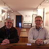 Hermann Strohmaier (links) und Jochen Goldt im Korbinian-Brodmann-Museum in Liggersdorf, wo am 17. November die Feier zum 150. ...