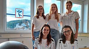 Die jungen Vorstandsmitglieder des TuS Gottmadingen (von links, hinten zuerst): Jana Lederle, Cora Mattes, Alexa Zanger, Alina Dittrich ...