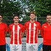 Die Trainer und Neuzugänge des FC Pfaffenweiler: (von links) Co-Trainer Johannes Guggolz, Leon Trindade Aguiar, Mike Tritschler und ...