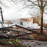 Bild 2: Am Morgen nach dem Brand der Scheffelhalle: &bdquo;Es sieht aus wie im Krieg&ldquo;