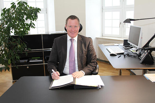 Alter und neuer Bürgermeister: Markus Hugger. Bild: Jutta Freudig