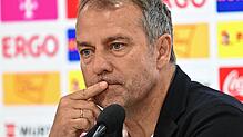 Hansi Flick auf der Pressekonferenz nach dem Spiel zwischen Deutschland und Kolumbien. Die DFB-Elf verlor in Gelsenkirchen mit 0:2.