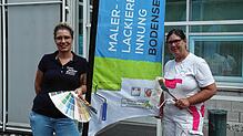 Neue weibliche Doppelspitze der Maler- und Lackiererinnung im Bodenseekreis: Obermeisterin Melanie Kleiner (links) und Sabine ...