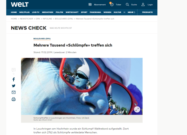 Die Schlümpfe aus Lauchringen in der Welt.