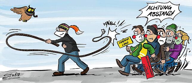Bild 1: Das Jahr 2021 in zwölf Karikaturen
