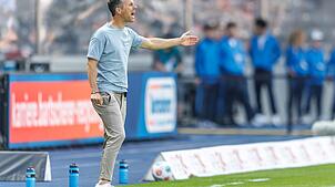 KSC-Trainer Eichner konnte mit seiner Mannschaft nur phasenweise zufrieden sein.