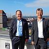 Jörg Reichert, Vorsitzender der Geschäftsleitung der Energiedienst Holding, und Klaus Müller, Leiter Finance and Services, vor dem ...