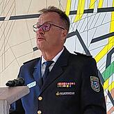 Stefan Kienzler appellierte als Vorsitzender des Kreisfeuerwehrverbands an die Politik, die Unterstützung der Feuerwehr fortzusetzen.