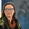 Lilli Paasikivi bei ihrer Vorstellung im Bregenzer Festspielhaus am Mittwochnachmittag.