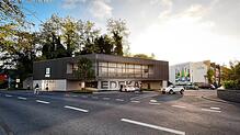 Wie in der vom Architekturbüro dargestellten Visualisierung könnte ein geplanter Edeka-Neubau an der Ecke Daisendorfer Straße und ...