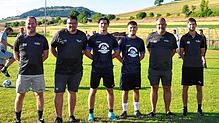 Zuversicht bei der SG Riedöschingen/Hondingen: (von links) Björn Werhan (Co-Trainer), Carmine Italiano (Trainer), die neuen Spieler ...