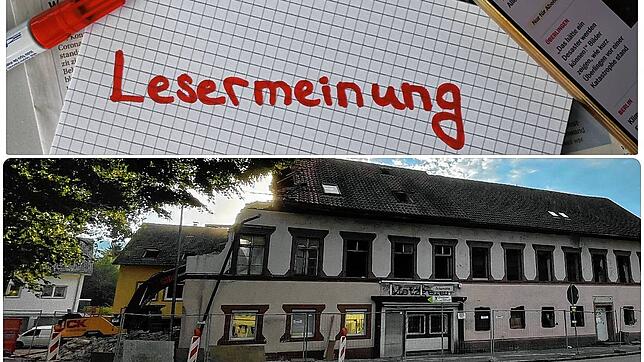 SÜDKURIER-Leser Günther Jöckel hat zum Abriss des alten Gasthauses &bdquo;Kreuz&ldquo; in Brennet eine klare Meinung. Liebe Leserinnen ...