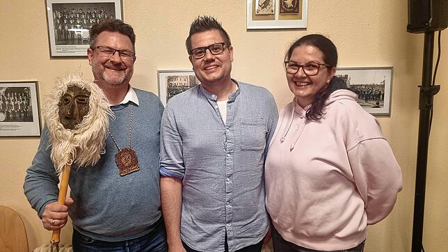 Die neue Hugeloh Führungsriege (v.l.): Zunftmeister Tobias Eberle, Vizezunftmeister Mathias Strobel und Schriftführerin Katja Dauner.