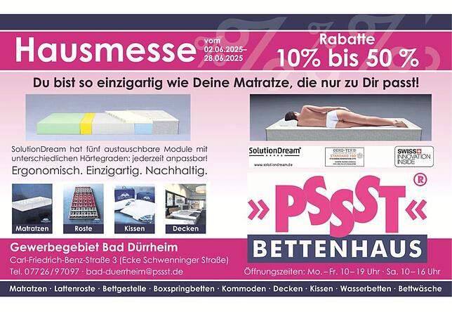 Bild 1: Hausmesse Pssst Bettenhaus: Wie man sich bettet, so schläft man