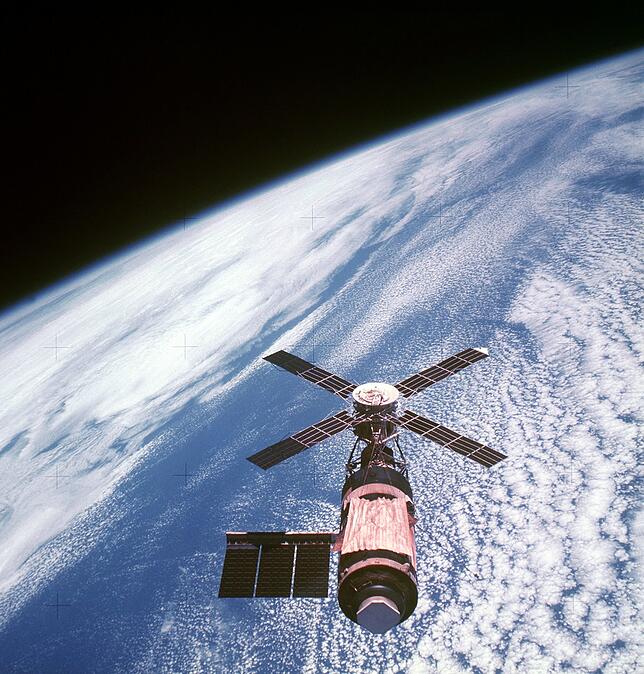 Die Skylab-Raumstation im Februar 1974. Sie verglühte nach Ende ihrer Einsatzzeit im All. Bild: dpa