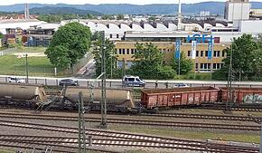 Dieser Güterzug entgleist am Dienstagnachmittag bei Singen.